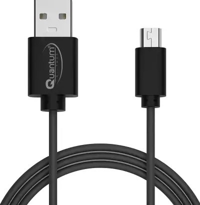 QUANTUM Micro USB Cable 2.4 A 1 m Metal Braided S2 1m 2.4 A Compatible with Mobile & tablet  (Compatible with Mobile, Tablet, All charging device, Black, One Cable)