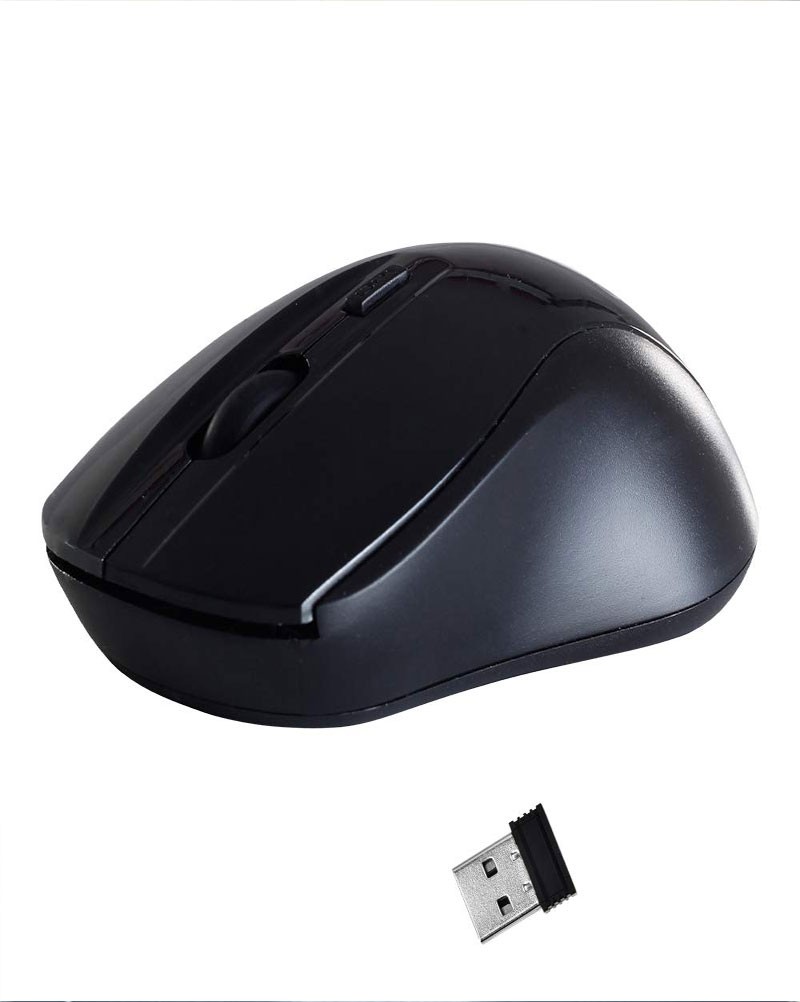 QUANTUM QHM262W Nano USB 2.4 Ghz Receiver Cordless Wireless Mouse (Black and Grey)
