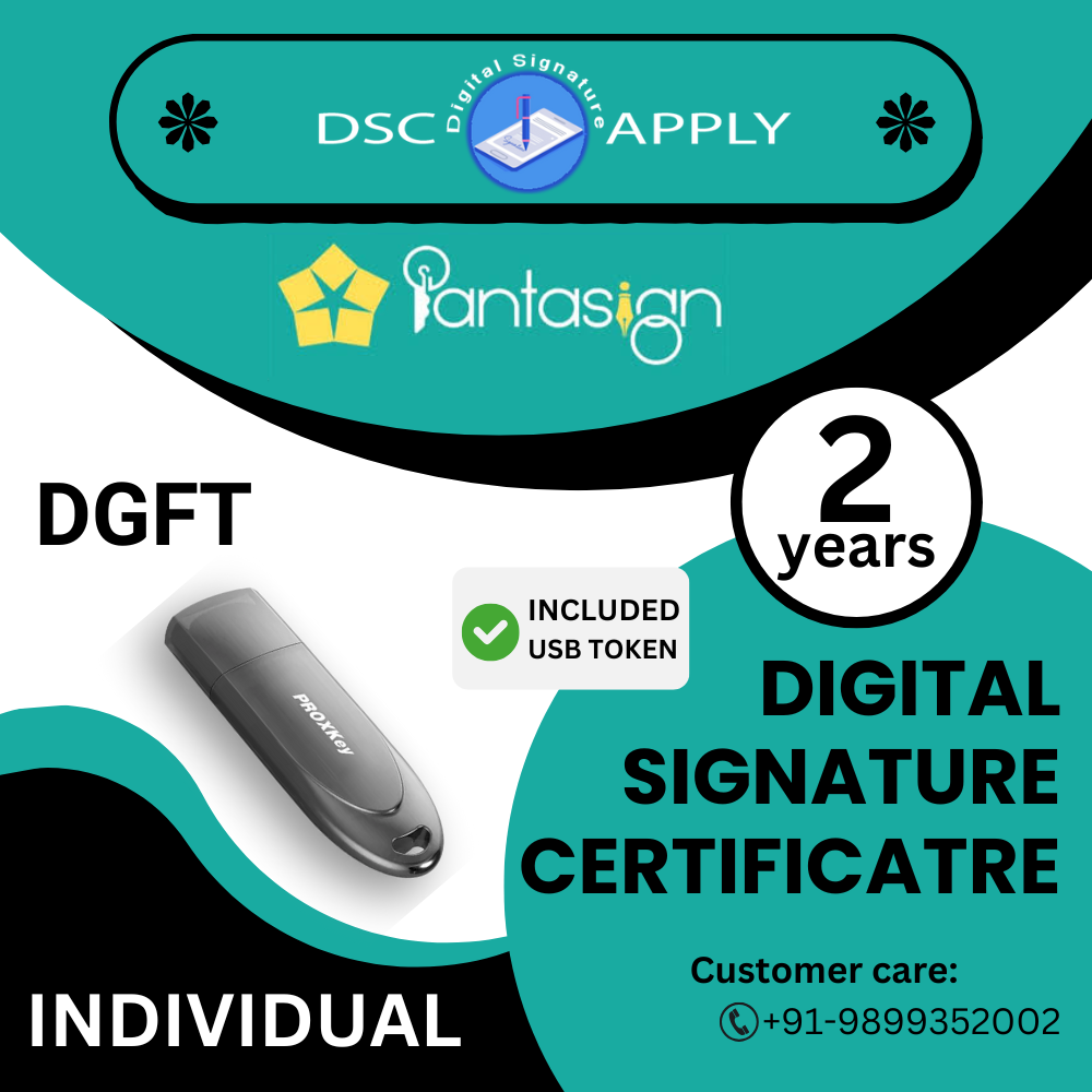 Pantasign DGFT DSC for Foreign Trade – 2 Years with Token