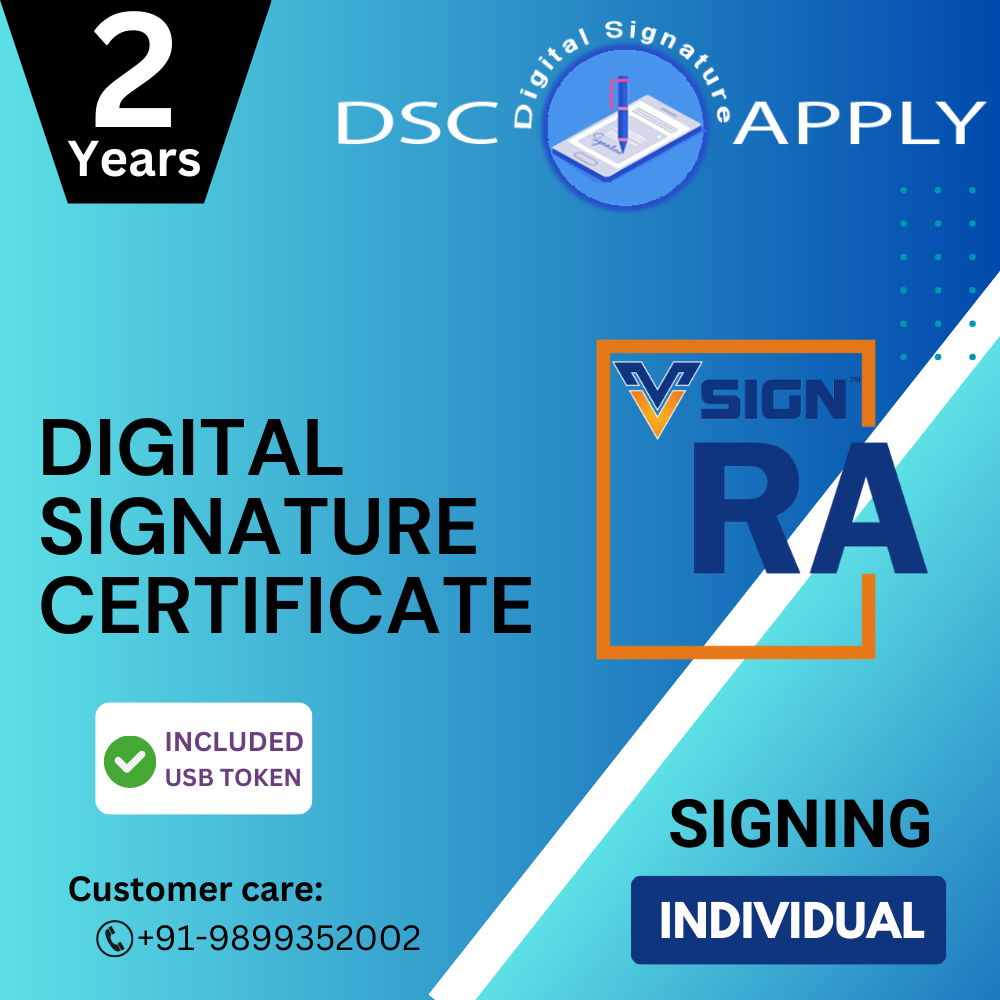Vsign Class 3 Signing DSC for 2 Years with Token